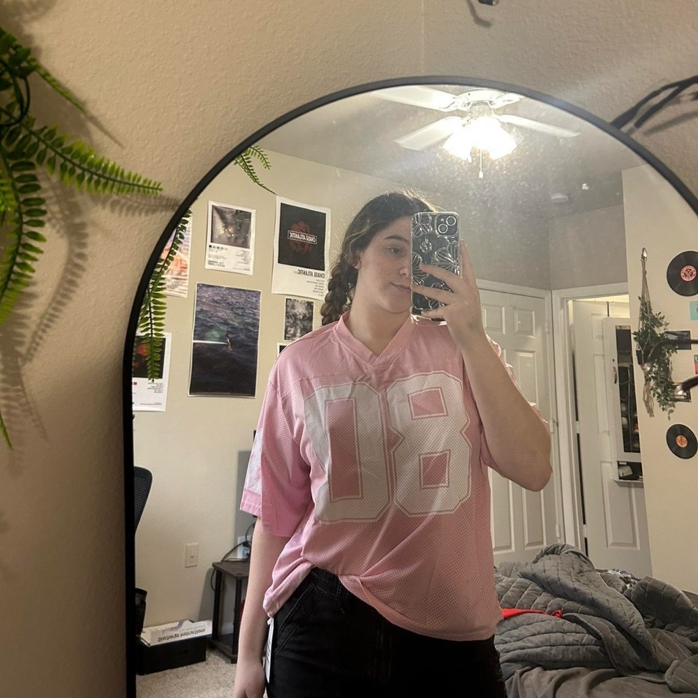 Pink Mesh Jersey Top